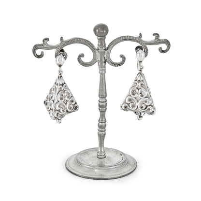 Sought-after pyramid shaped Candida (unmarked) drop earrings with screw-on backs. Beautiful repoussé work.