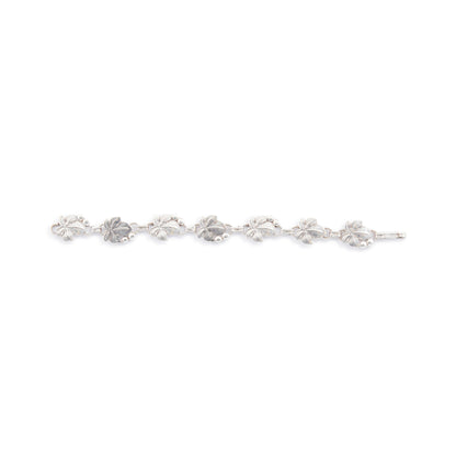 Classic silver Candida bracelet (unmarked) with seven linked grape vine leaves.