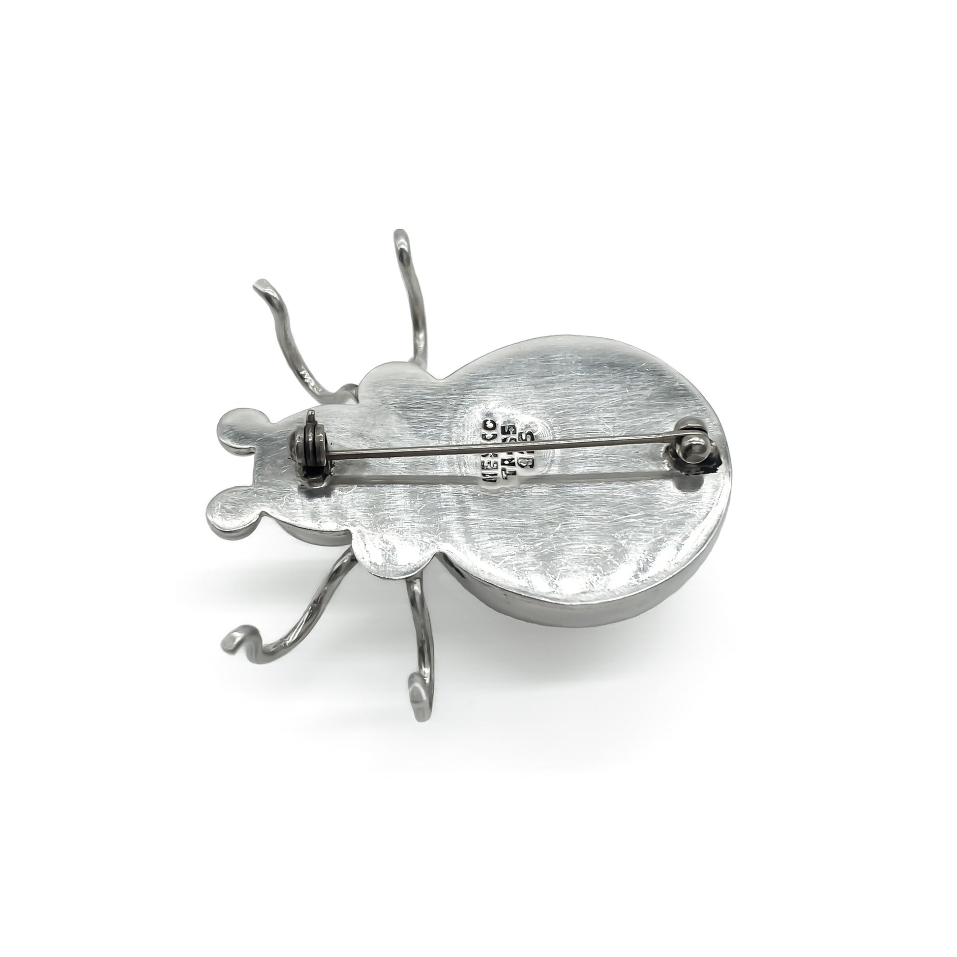 Striking large sterling silver Mexican insect brooch. Post 1979