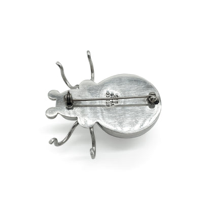 Striking large sterling silver Mexican insect brooch. Post 1979