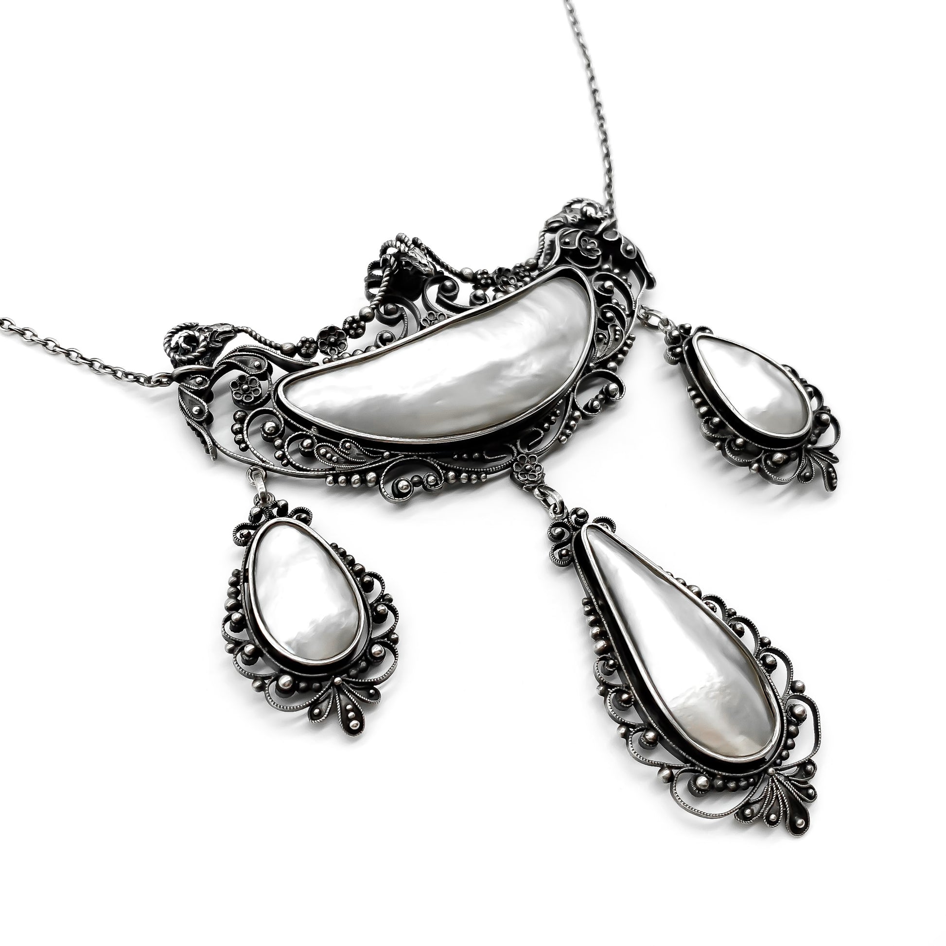 Silver Mother of Pearl Necklace – Paisley's Antique Jewellery