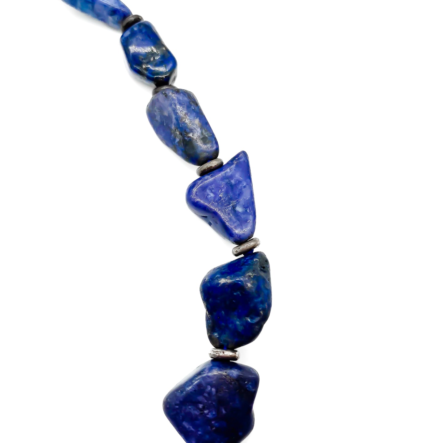 Silver and Gold Lapis Lazuli and Turquoise Necklace