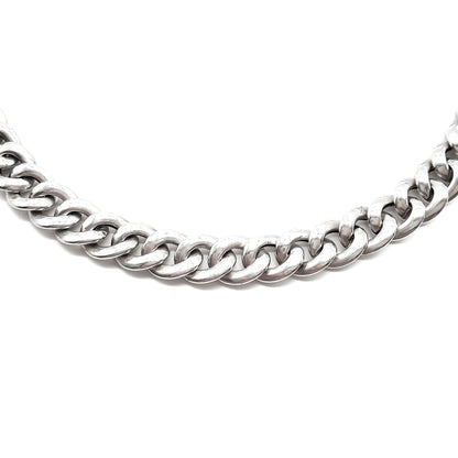 Classic vintage sterling silver chain with large belcher links.