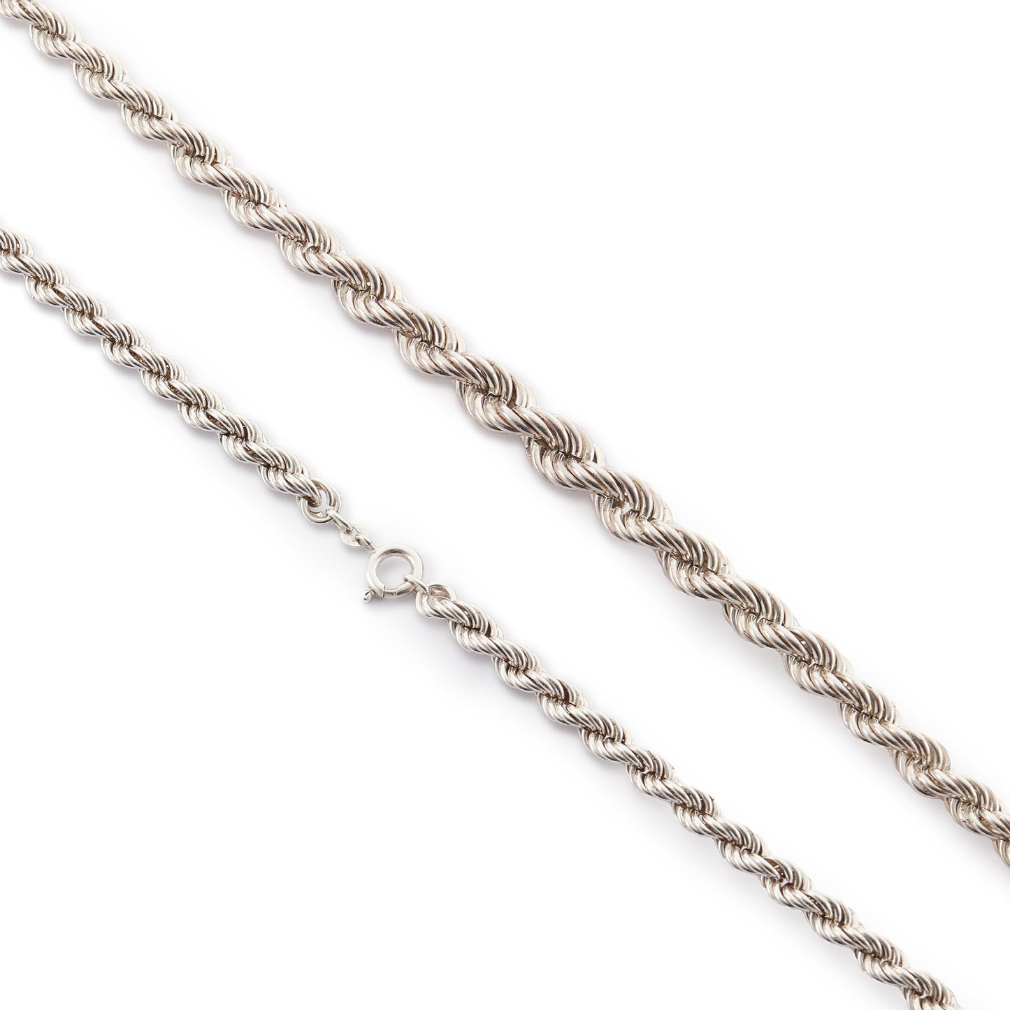 Classic sterling silver rope chain hand made by South African designer Maia Holm. The chain is extremely chunky and has a good length.