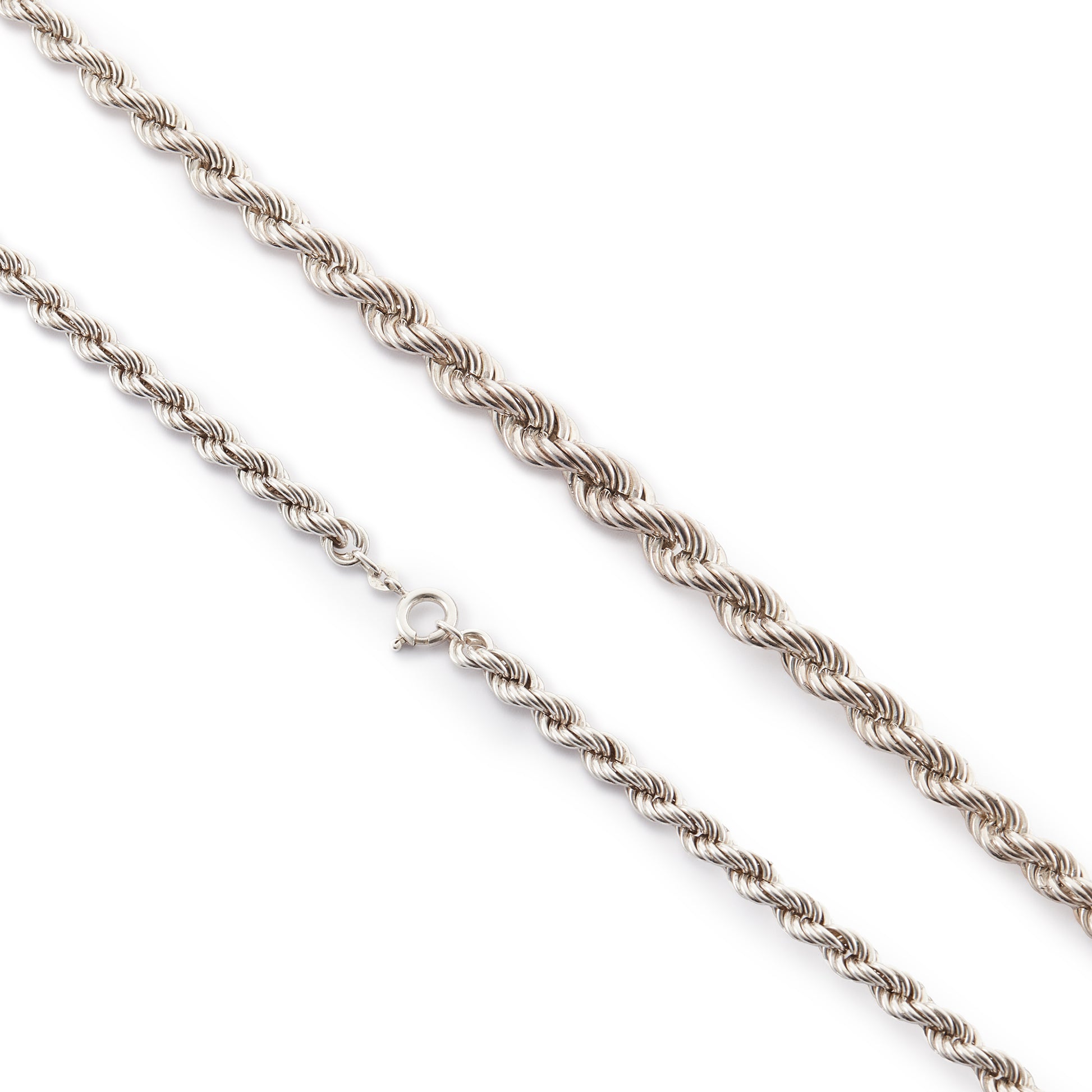 Classic sterling silver rope chain hand made by South African designer Maia Holm. The chain is extremely chunky and has a good length.