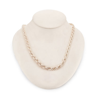 Classic sterling silver rope chain hand made by South African designer Maia Holm. The chain is extremely chunky and has a good length.