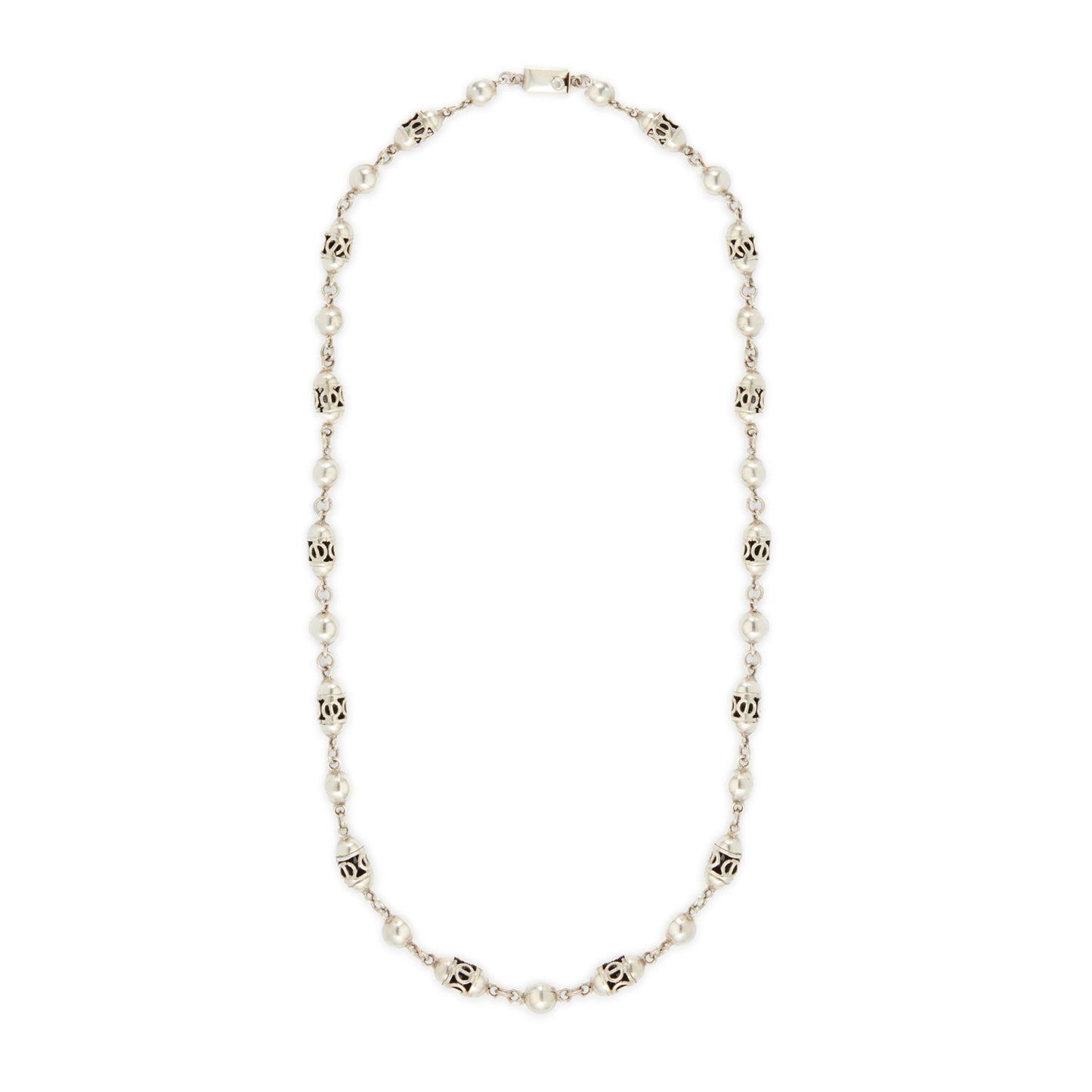 Stylish sterling silver Mexican bobble bead necklace.
