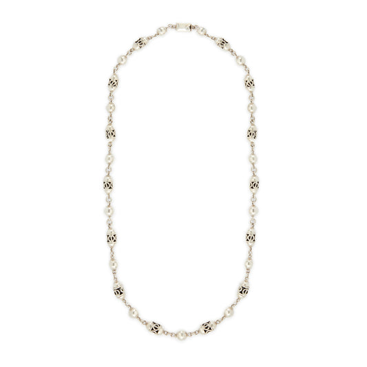Stylish sterling silver Mexican bobble bead necklace.