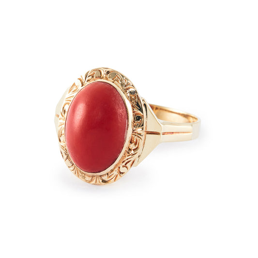 Victorian 14ct Gold Coral Ring