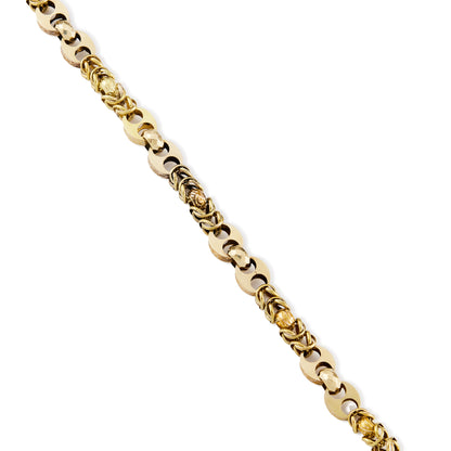 Stunning Victorian 15ct gold fancy link bracelet with an 18ct gold bolt ring clasp.