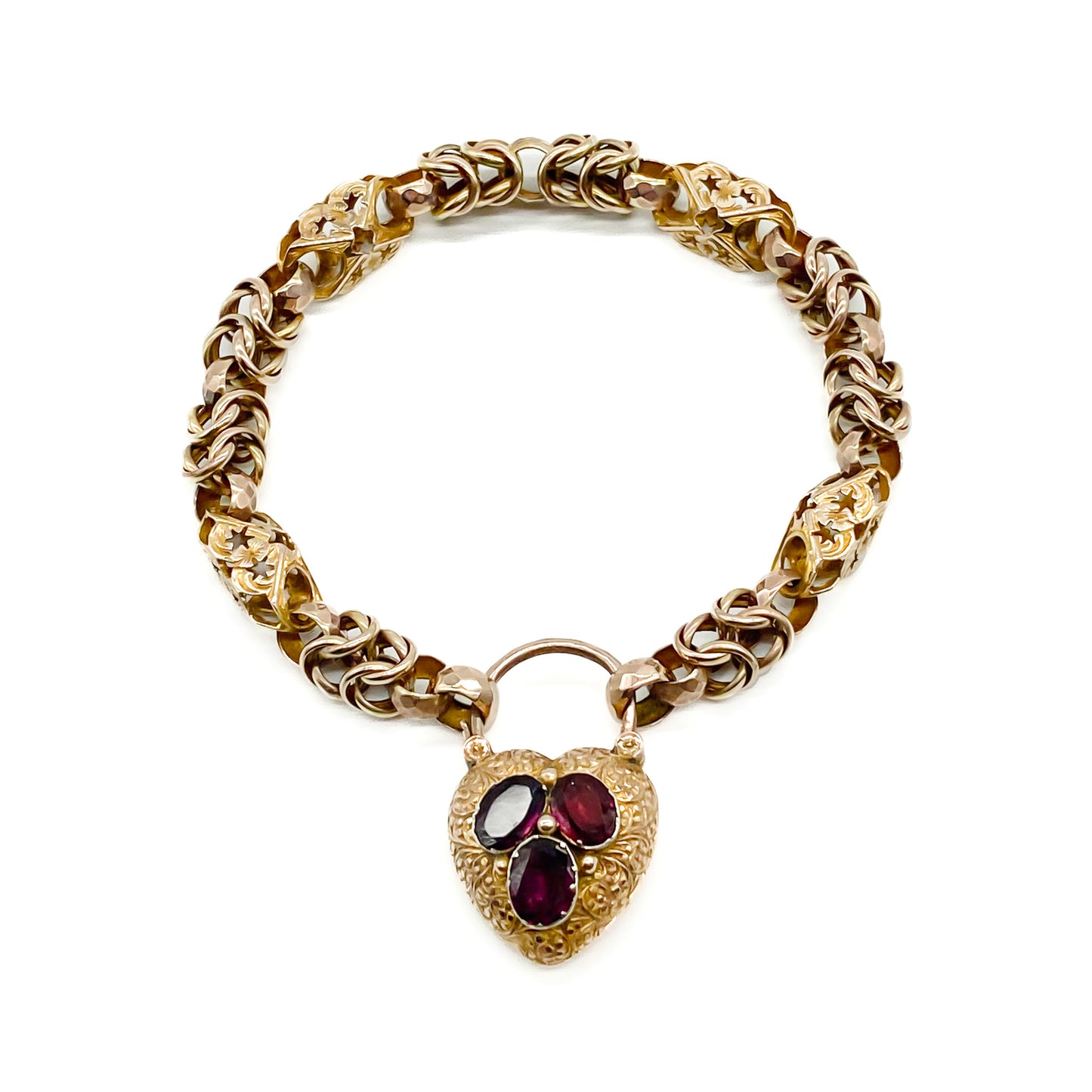 Victorian 15ct Gold Garnet Bracelet