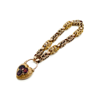 Victorian 15ct Gold Garnet Bracelet