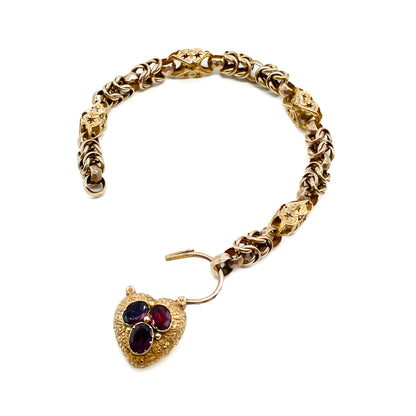 Victorian 15ct Gold Garnet Bracelet