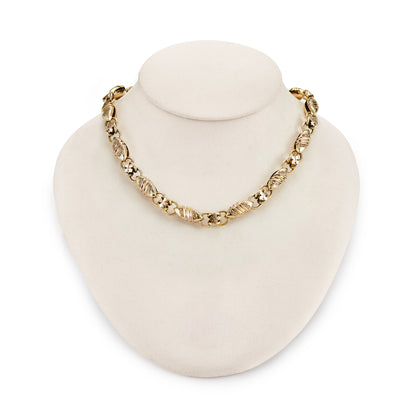 Stunning Victorian 15ct rose gold reversible ornate link chain. One side has exquisite detail and the reverse side is plain.