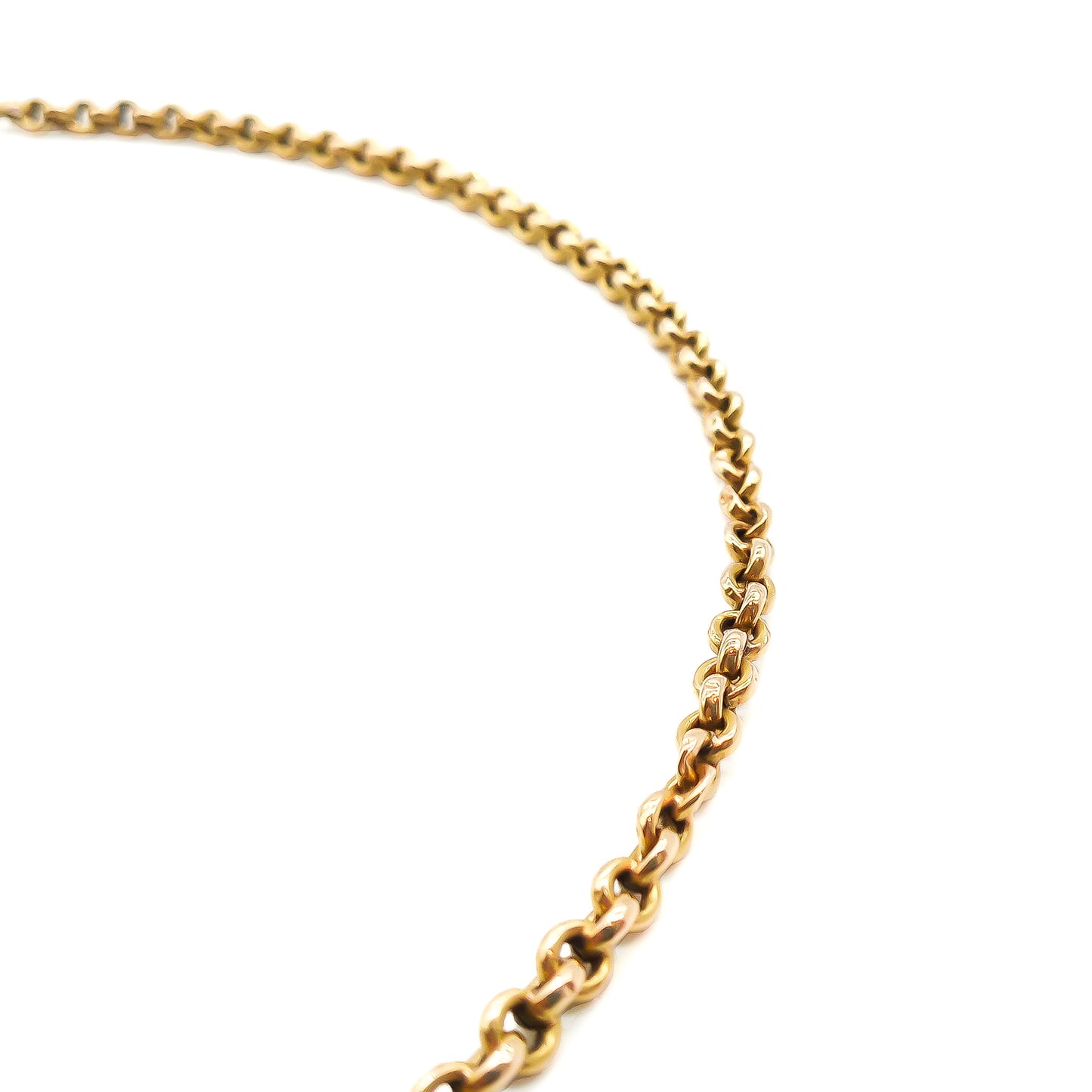 Classic Victorian 18ct rose gold belcher link chain.