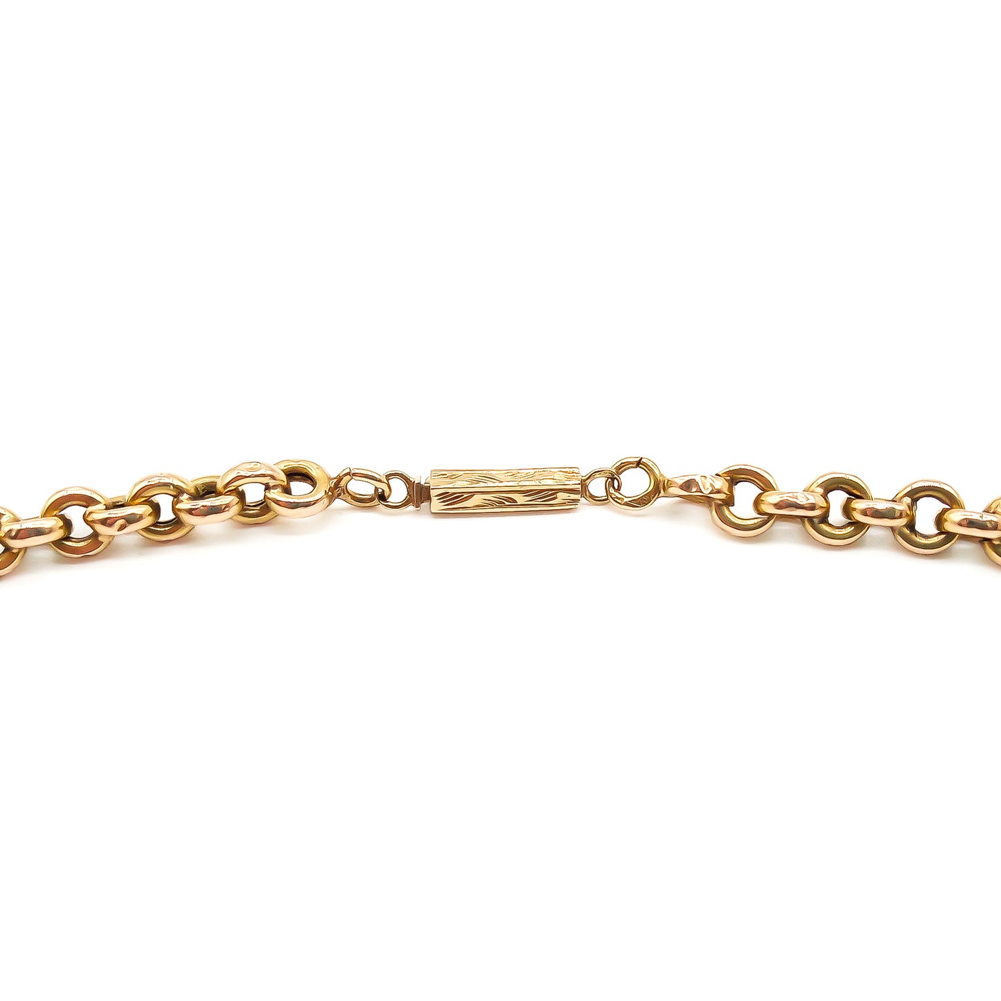 Classic Victorian 18ct rose gold belcher link chain.