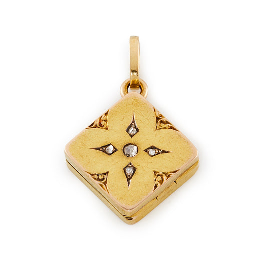 Victorian 9ct Gold Diamond Locket