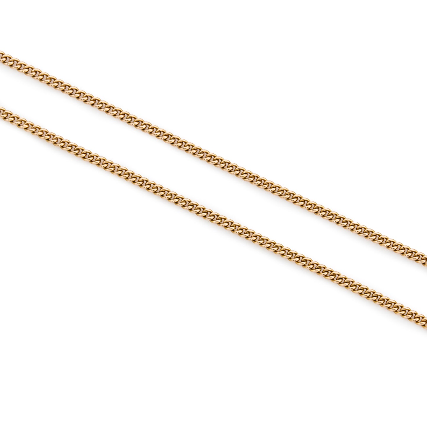 Lovely Victorian 9ct rose gold long guard chain, with dog clip. Can be draped around the neck twice.