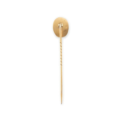 Quaint Victorian 9ct gold stick pin with a real scarab beetle in a claw setting.