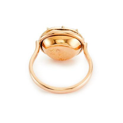 Beautiful Victorian 9ct rose gold set with a foil-backed amethyst in a closed back setting.
