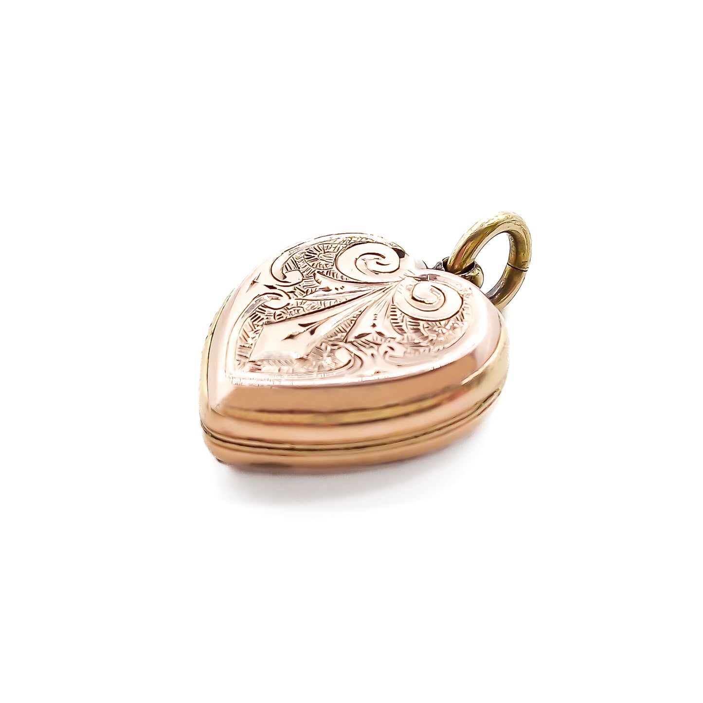 Lovely 9ct rose gold Victorian back and front locket with beautiful engraving on both sides.