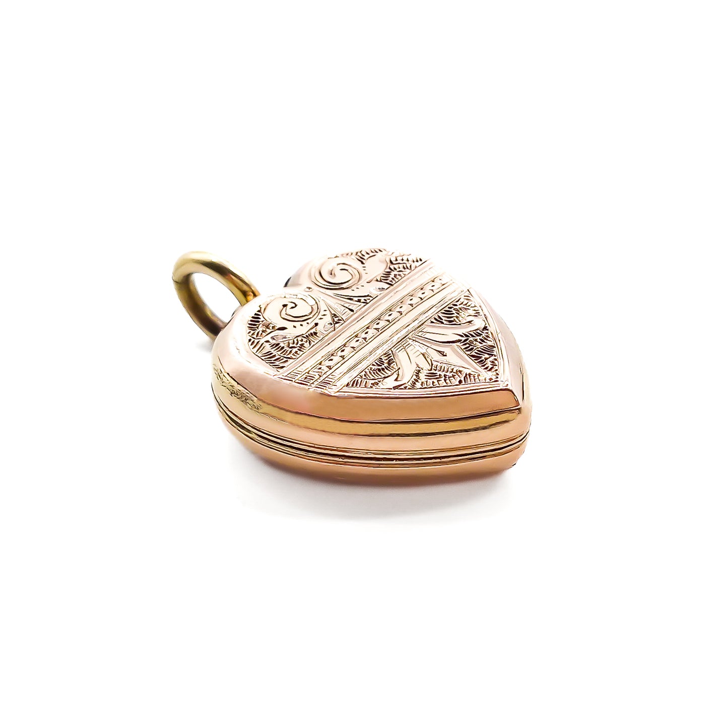 Lovely 9ct rose gold Victorian back and front locket with beautiful engraving on both sides.