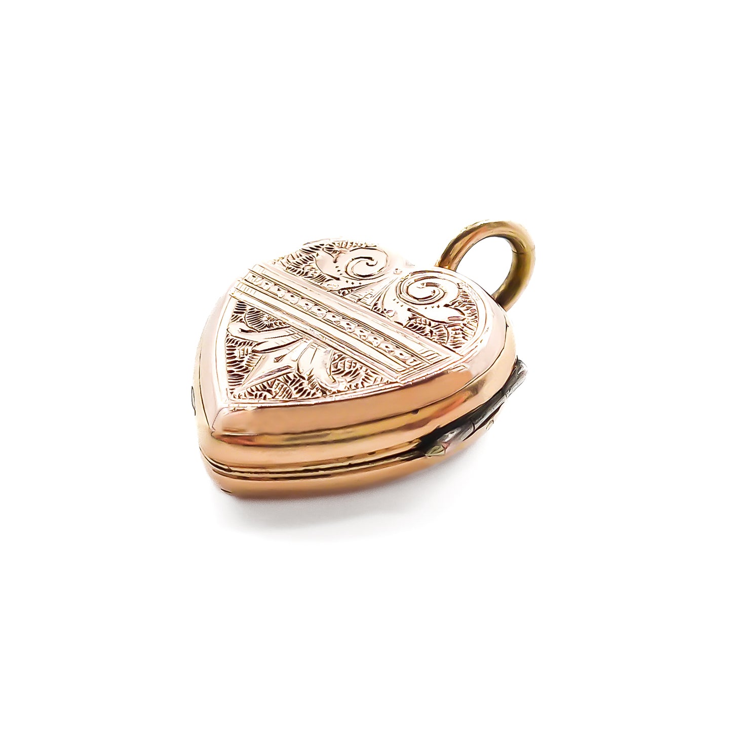 Lovely 9ct rose gold Victorian back and front locket with beautiful engraving on both sides.