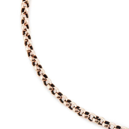 Stylish Victorian 9ct rose gold belcher link chain with a dog clip.