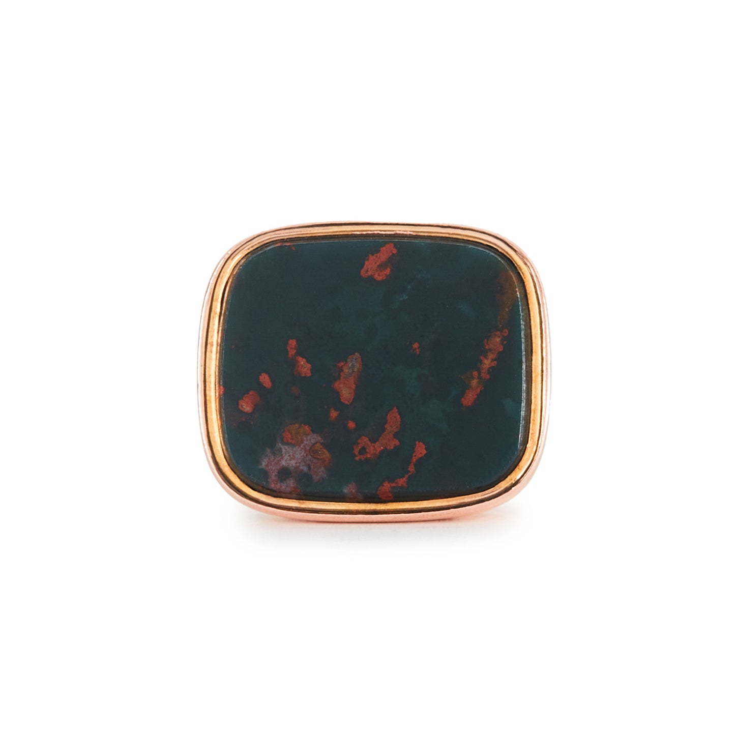 Beautifully engraved Victorian 9ct rose gold fob seal set with a rectangular bloodstone.