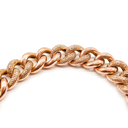 Victorian 9ct Rose Gold Bracelet with Padlock