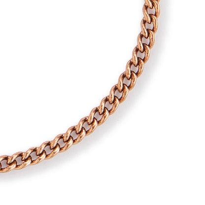 Classic Victorian 9ct rose gold curb link bracelet with a dog clip. The bracelet is quite large, making it ideal for a man or a woman.