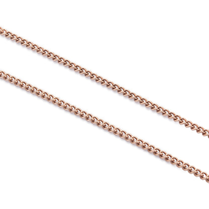 Classic Victorian 9ct rose gold curb link fob chain with a dog clip and t-bar. The chain consists of solid links and has a nice length to it.