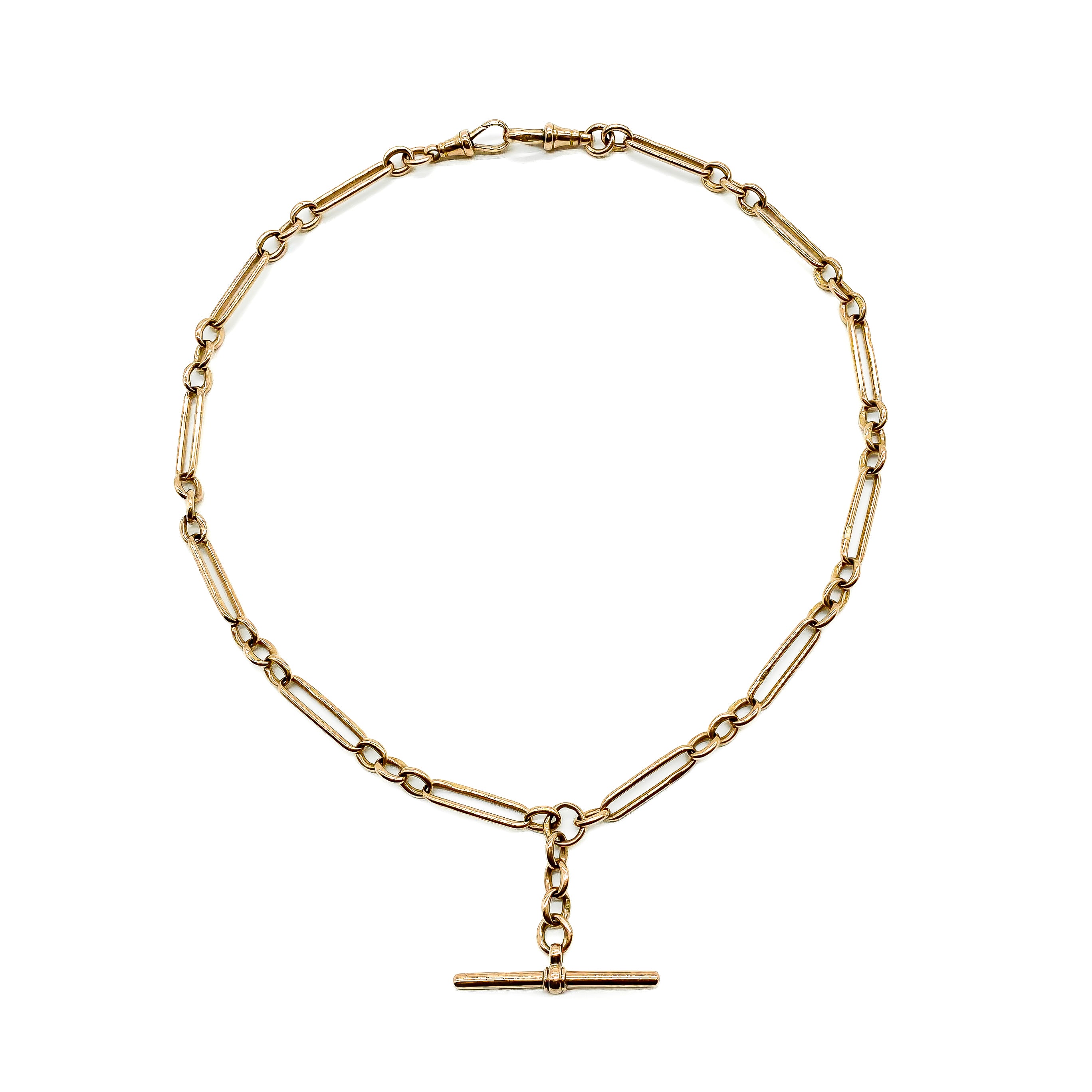 ROBERTSON of Melbourne antique 9ct rose gold fob chain, ​​​​​​​