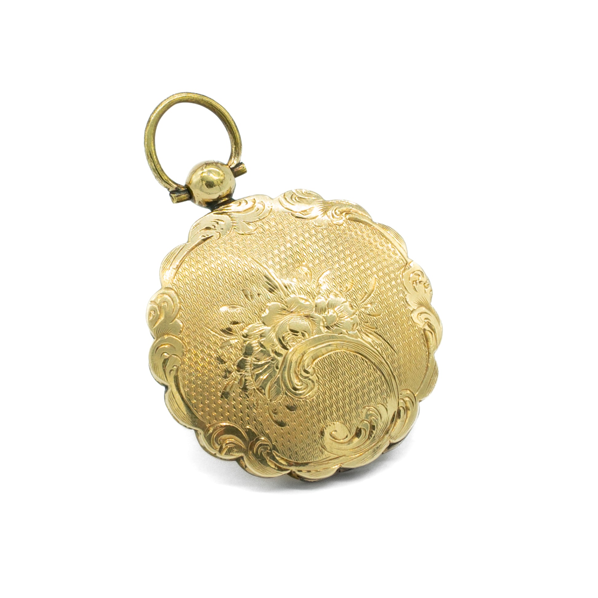 Pretty Victorian gold cased pendant with beautiful engraving.