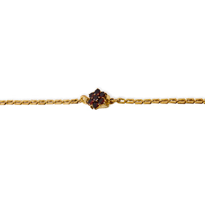 Gorgeous Victorian gold plated festoon necklace set with deep red Bohemian garnets.