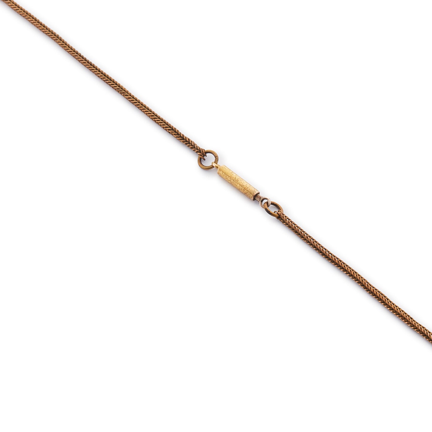 Pretty Victorian brass necklace with nine dangling, hand-set micro-mosaic drops. Italy