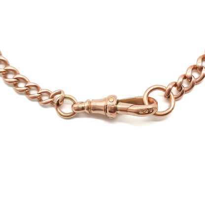 Classic Victorian 9ct rose gold graduated curb link bracelet.