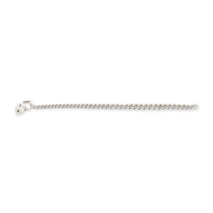 Classic silver Victorian curb link bracelet with solid, graduated links and a padlock. Every link is stamped.