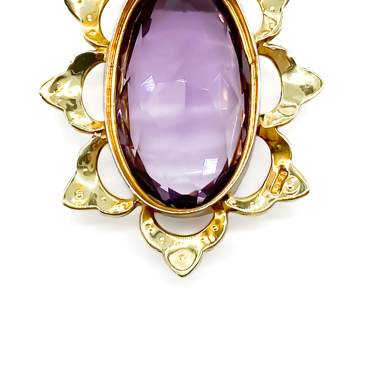 Gorgeous faceted Victorian amethyst pendant with a lovely 15ct gold and seed pearl setting.