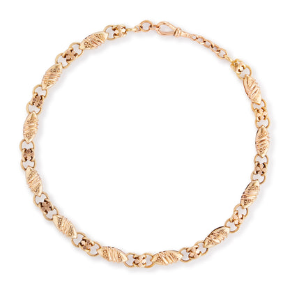 Stunning Victorian 15ct rose gold reversible ornate link chain. One side has exquisite detail and the reverse side is plain.