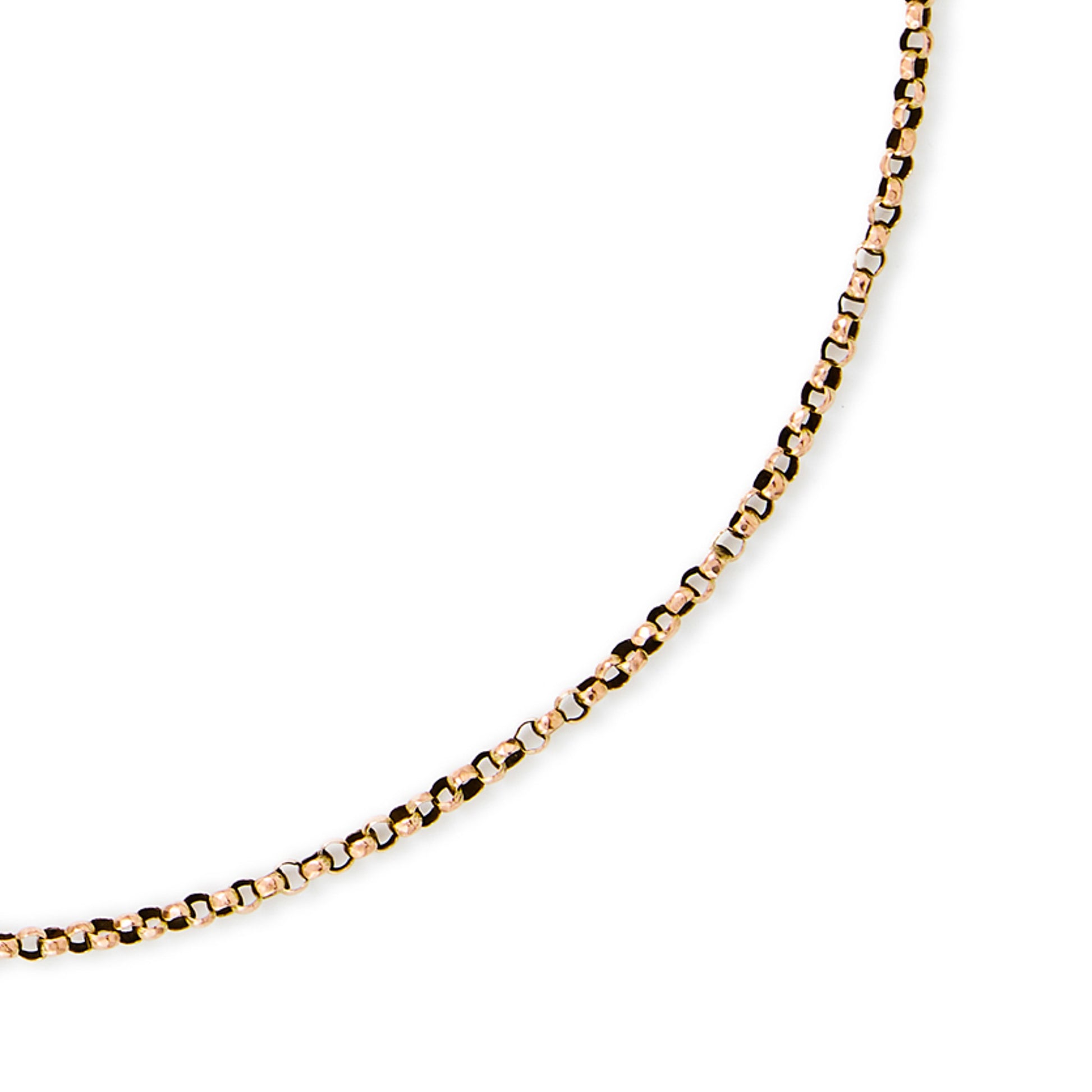 Classic Victorian 9ct rose gold belcher link chain with dog-clip.