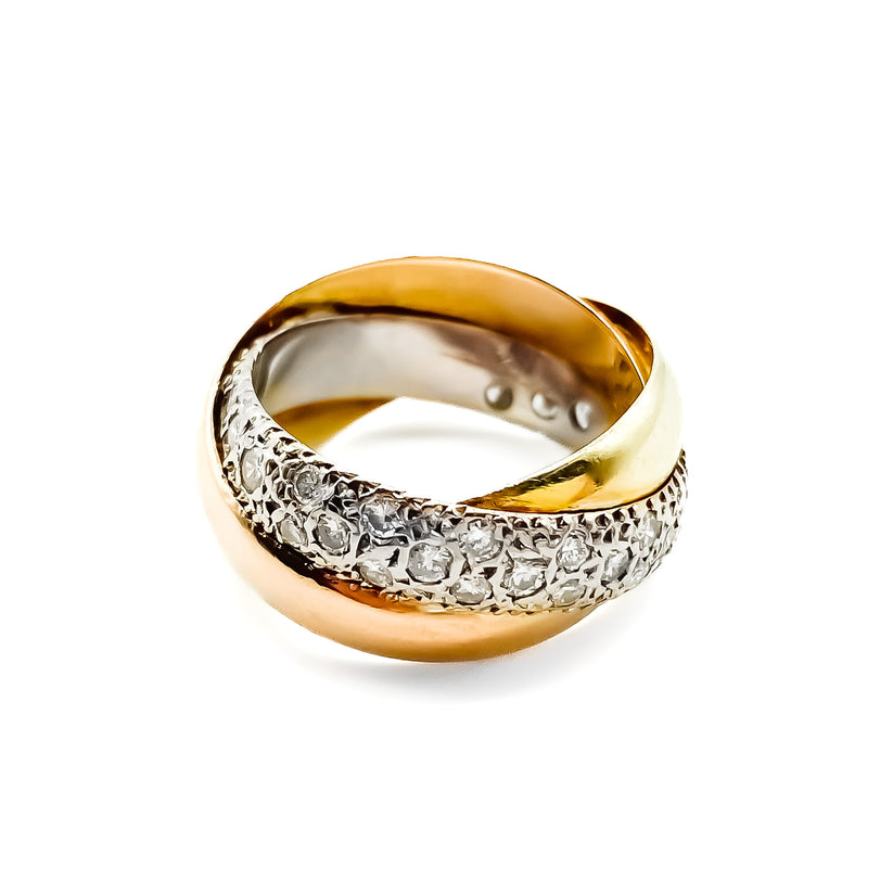 Vintage 18ct Gold Diamond Russian Wedding Ring – Paisley's Antique ...