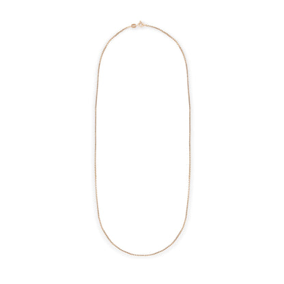 Classic vintage 9ct gold box link chain with a bolt ring clasp.
