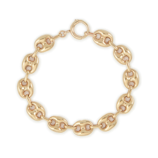 Classic 9ct yellow gold Gucci link bracelet.
Made in Italy.