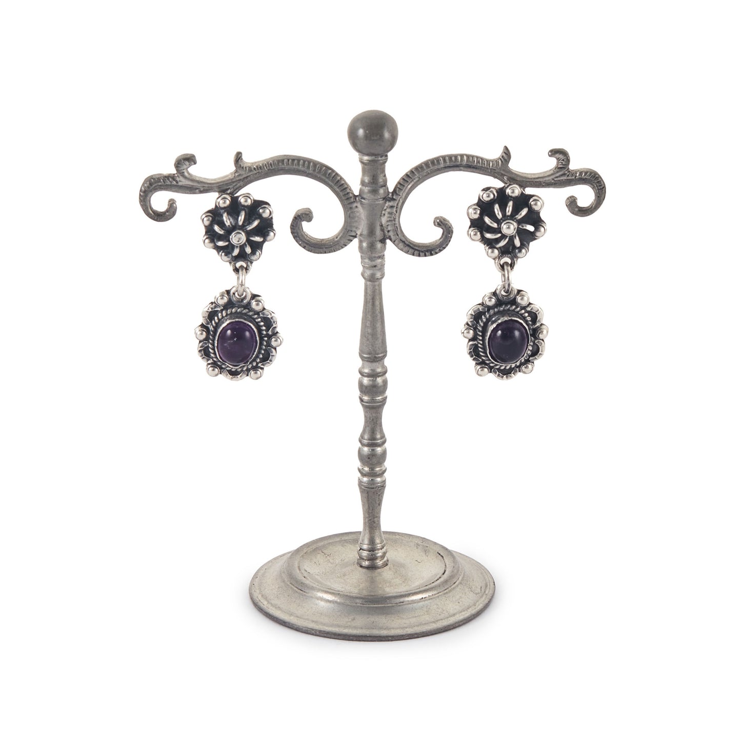 Vintage Mexican Sterling Silver Amethyst Earrings