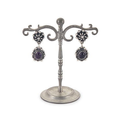 Vintage Mexican Sterling Silver Amethyst Earrings