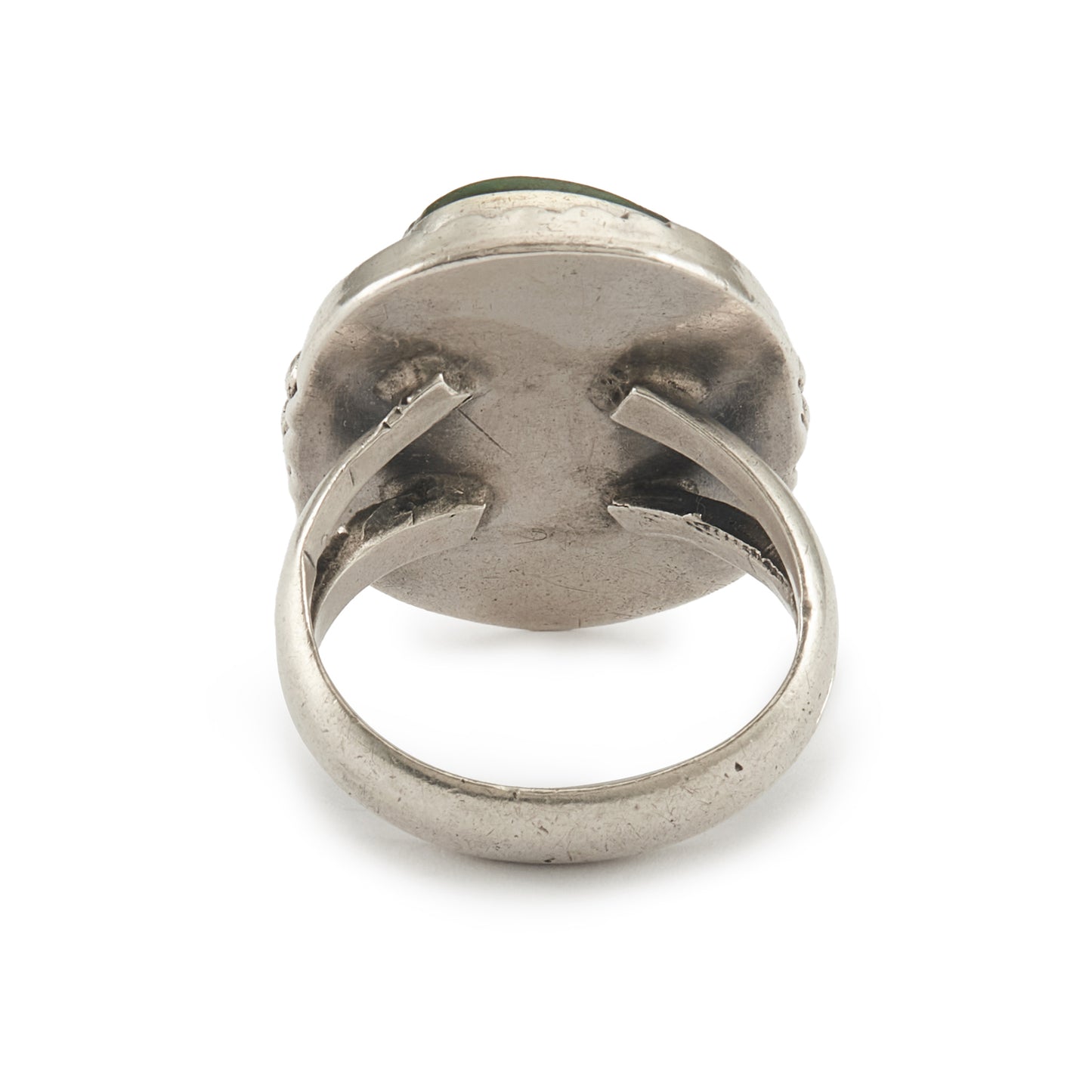 Stunning vintage silver chunky Native American ring set with a beautiful natural green turquoise stone.