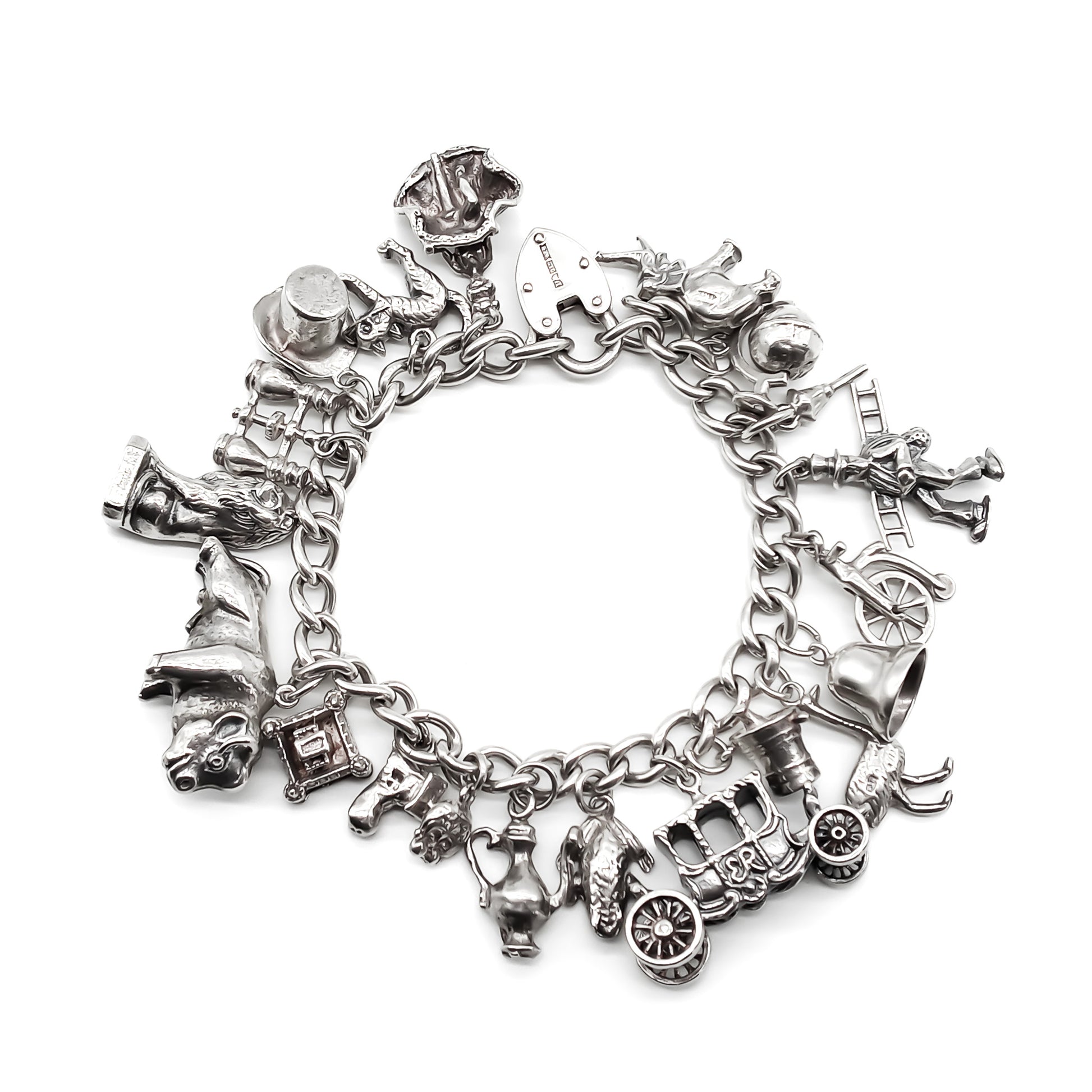 Vintage Sterling Silver Charm Bracelet