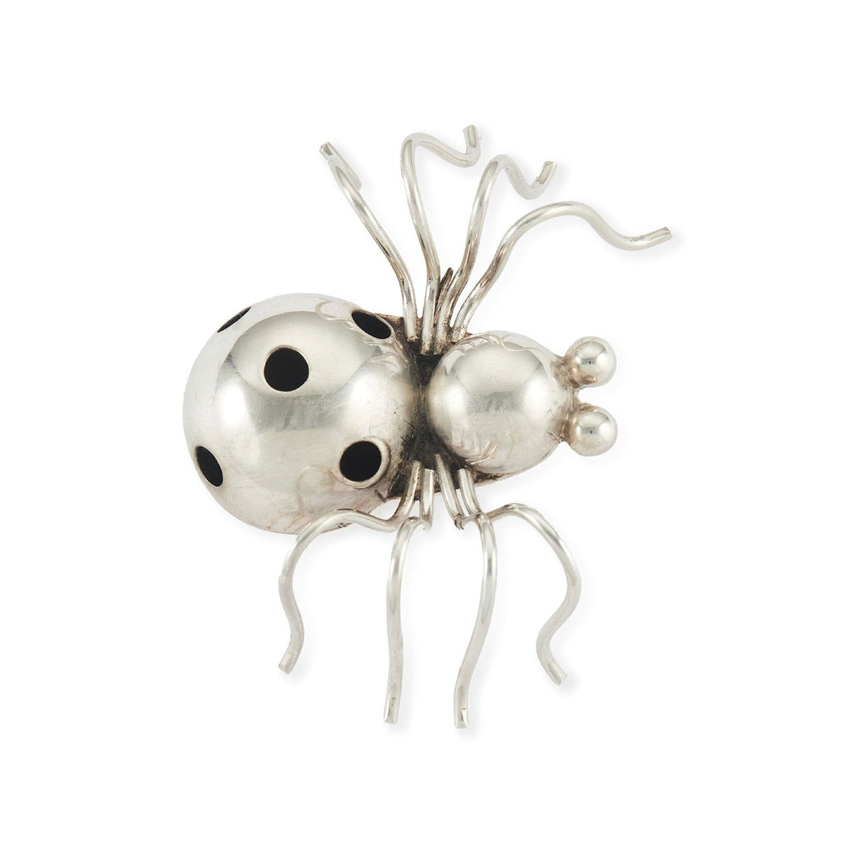 Stunning large vintage Mexican sterling silver three-dimensional spider brooch.