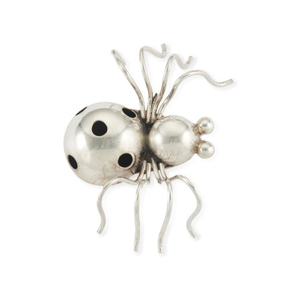 Stunning large vintage Mexican sterling silver three-dimensional spider brooch.
